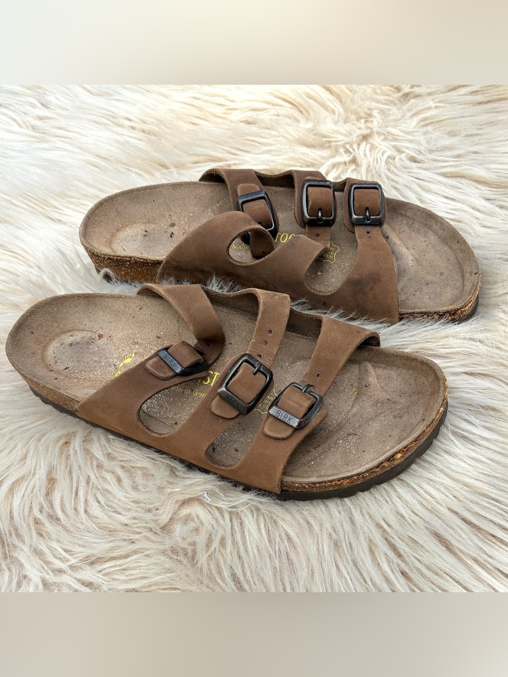 Birkenstock EUC Florida Soft Footbed Sandals in Tobacco Brown Women’s Sz 7
